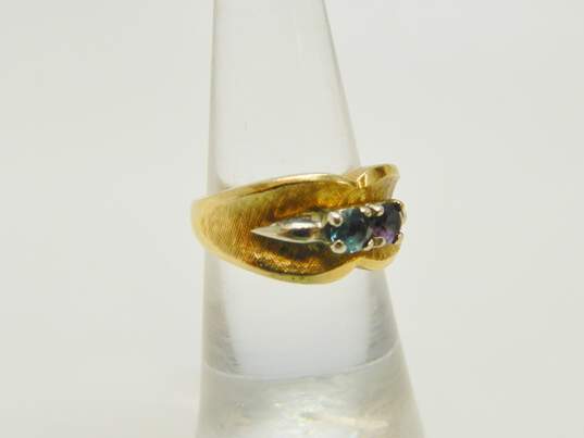 14K Yellow Gold Florentine & Polished Finish Simulated Birthstone Mother's Ring 5.0g image number 3
