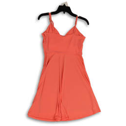 Womens Orange Sleeveless Spaghetti Strap Side Zip Fit & Flare Dress Size 2 alternative image