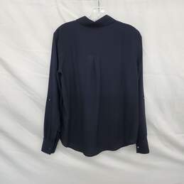 DKNY Navy Blue Button Up Long Sleeve Blouse WM Size XS NWT alternative image
