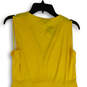 NWT Womens Yellow Sleeveless Pleated Front A-Line Dress Size L Petite image number 4