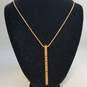 Marc By Marc Jacobs Gold Tone Logo Bar Pendant 29 7/8inch Pendant Necklace 12.7g DAMAGED image number 1