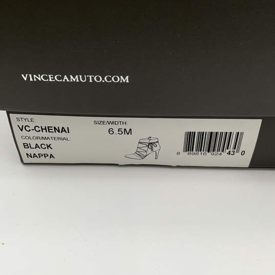 NIB Womens VC-CHENAI Black Leather Wraparound Lace-Up Ankle Booties Sz 6.5M image number 6