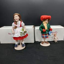 Pair Of Norman Rockwell The Danbury Mint "Young Ladies" Dolls In Box