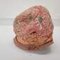 Vintage 1920s S & C Co. Pink Floral Beaded Women's Cloche Hat image number 1