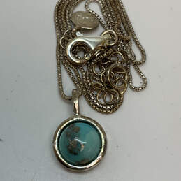 Designer Silpada Sterling Silver Turquoise Stone Round Pendant Necklace alternative image