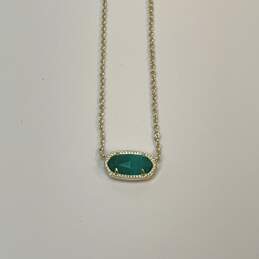 Designer Kendra Scott Gold-Tone CZ Stone Oval Chain Pendant Necklace alternative image