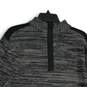 Mens Gray Black Heather Long Sleeve Mock Neck Quarter Zip Sweater Size L image number 3