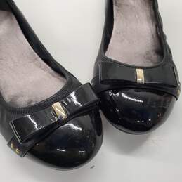 Cole Haan Air Monica Black Patent Leather Bow Accent Ballerina Flats Women's Size 8B alternative image