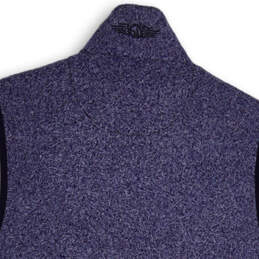 Mens Blue Mock Neck Sleeveless Full-Zip Golf Sweater Vest Size Small alternative image