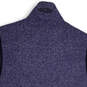 Mens Blue Mock Neck Sleeveless Full-Zip Golf Sweater Vest Size Small image number 2