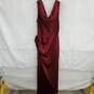 Pretty Little Thing Burgundy Satin Cowl Neck Draped Maxi Dress NWT Size 10 image number 2