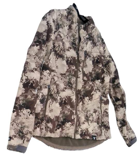 Mens Multicolor Camouflage Long Sleeve Full Zip Jacket Size X Large image number 2