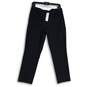NWT Ann Taylor Womens Black Flat Front Pull-On Tailored Ankle Pants Size 8 image number 1