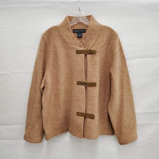 Herman Geist WM's 100% Wool Beige Hook & Loop Sweater Jacket Size XL image number 1