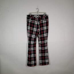 NWT Women Plaid Slash Pocket Straight Leg Dress Pants Size 12 alternative image