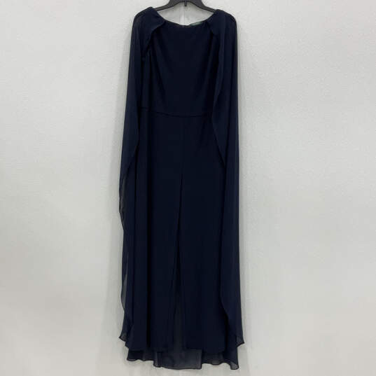 NWT Womens Blue Boat Neck Sleeveless Back Zip Classic Maxi Dress Size 14 image number 2