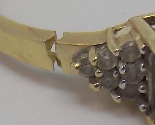 14K Yellow Gold Tanzanite & White Sapphire Ring for Repair 3.3g image number 1