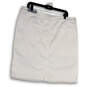 Womens White Denim Raw Hem Side Slit Pockets Straight & Pencil Skirt Sz 16 image number 2