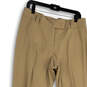 Womens Tan Flat Front Slash Pocket Straight Leg Formal Dress Pants Size 12 image number 3