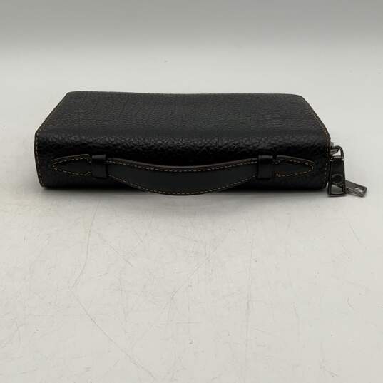 Coach Womens Black Leather Card Holder Zip-Around Wallet Clutch image number 4