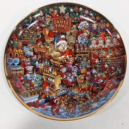 Matthey Beyrand Limoges France Santa Paws Decorative Plate