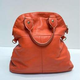Emma Fox Orange Leather Top Zip Hobo Tote Bag alternative image