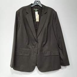 Eddie Bauer Women's Brown Wool Two Button Blazer Jacket Size 18W NWT