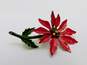 Variety Vintage & Contemporary Poinsettia Holly Holiday Christmas Earrings & Brooches 76.9g image number 4