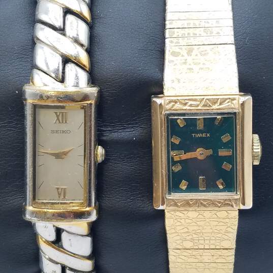 Vintage Seiko, Timex Plus brands Unique Design Lady's Quartz Watch Bundle image number 2