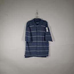 Mens Cotton Striped Collared Short Sleeve Pullover Polo Shirt Size X-Large