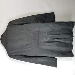 Worthington Women Black Leather Trench Coat L alternative image