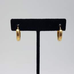 375 Gold Tone Hoop Earrings 1.9g