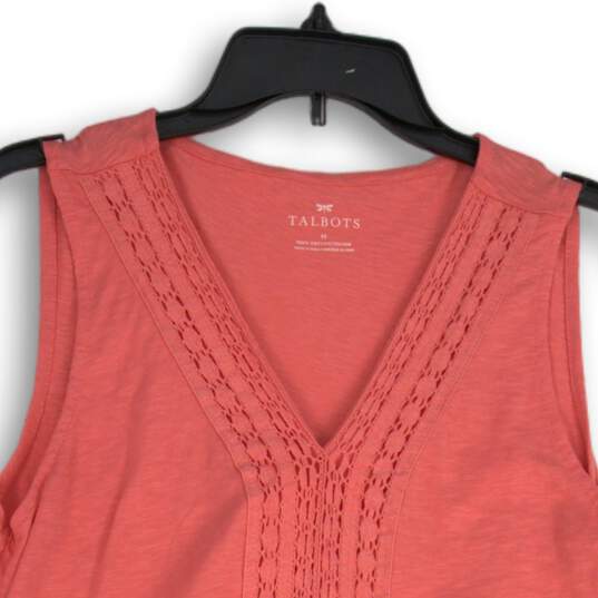 Talbots Womens Pink V-Neck Sleeveless Pullover Blouse Top Size Medium image number 3