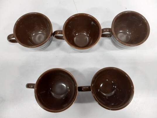 Set of 5 Fiesta Chocolate Brown Tea Cups image number 2