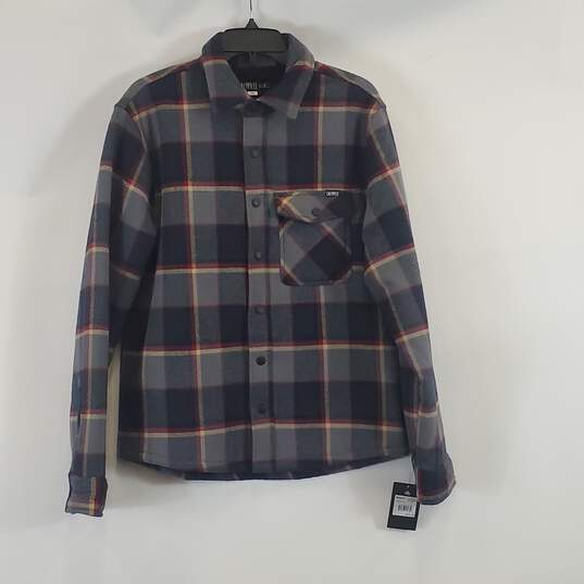 Caliville Men Grey Check Flannel S NWT image number 1