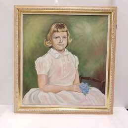 Estes - Portrait of a Young Girl - Original Acrylic on Canvas - Signed 1958