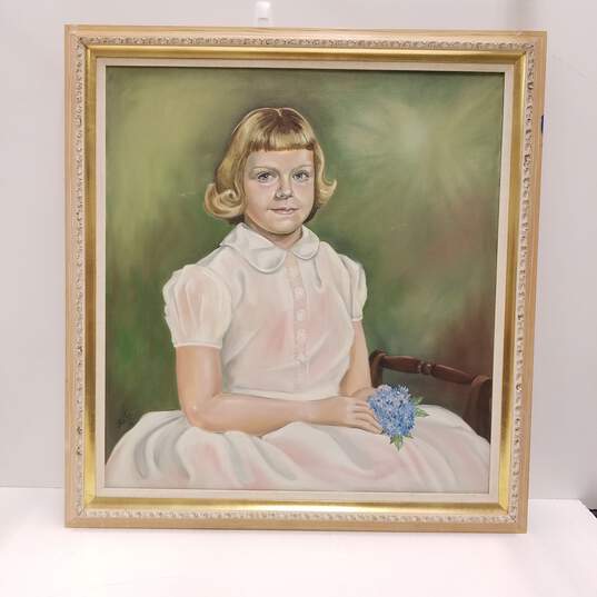 Estes - Portrait of a Young Girl - Original Acrylic on Canvas - Signed 1958 image number 1