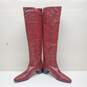 Giuseppe Zanotti Knee High Block Heel Boots in Red Snakeskin EU40.5 US 10 image number 3