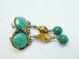 Artisan Chipita Turquoise & Beaded Dangle Post Earrings 7.8g image number 4