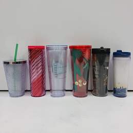 Bundle of 6 Assorted Starbucks Travel Tumblers with Straw alternative image