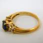 10K Yellow Gold Oval Sapphire 0.14 CTTW Diamond Ring 1.8g image number 5