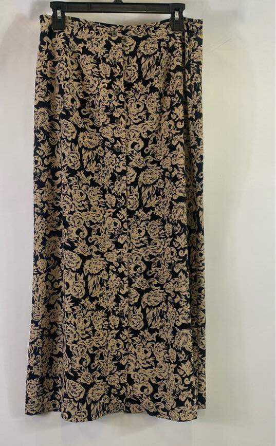 Brooks Brothers Women's Black Floral Button Front Skirt- Sz 8 image number 1