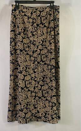 Brooks Brothers Women's Black Floral Button Front Skirt- Sz 8