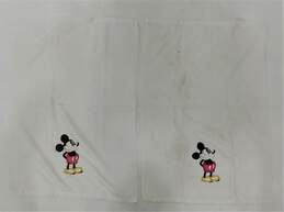 Pair Of Matching Vintage Embroidered Disney Mickey Mouse Hand Towels