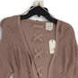 NWT Womens Pink Knitted Long Sleeve Open Front Cardigan Sweater Size S image number 3