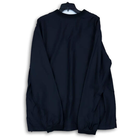 Mens Black Long Sleeve Pockets V-Neck Golf Windbreaker Jacket Size XXL image number 2