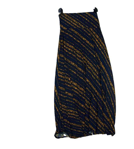 NWT Womens Blue Yellow Striped Elastic Waist Pull On Maxi Skirt Size XS image number 1