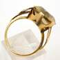 Vintage 14K Yellow Gold Citrine Solitaire Cocktail Ring 6.0g image number 7
