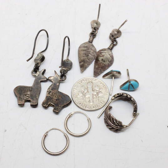 Assortment of 5 Pairs Sterling Silver Earrings - 9.1g image number 7