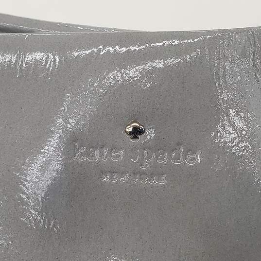 Kate Spade Shiny Gray Patent Leather Tote Shoulder Bag image number 2